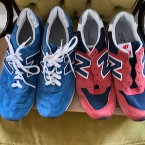 Men’s suede New Balance sneakers.